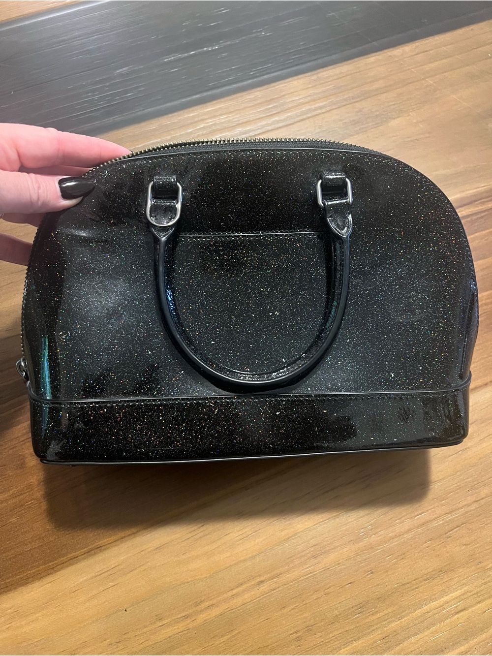 Glitter ブラック バック Coach x NASA Black Glitter Mini Domed Satchel Sierra … - Gem